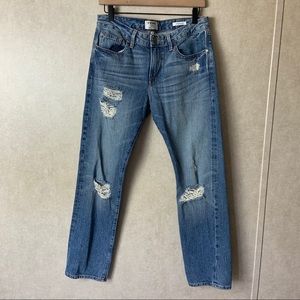 FRAME Denim Le Garcon Slim Boyfriend Distressed